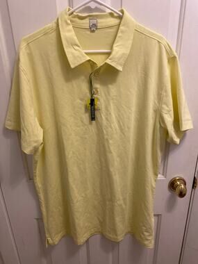 Swet Tailor Mens Polo Shirt Yellow Short Sleeve Stretch Performance NWT Size 3XL